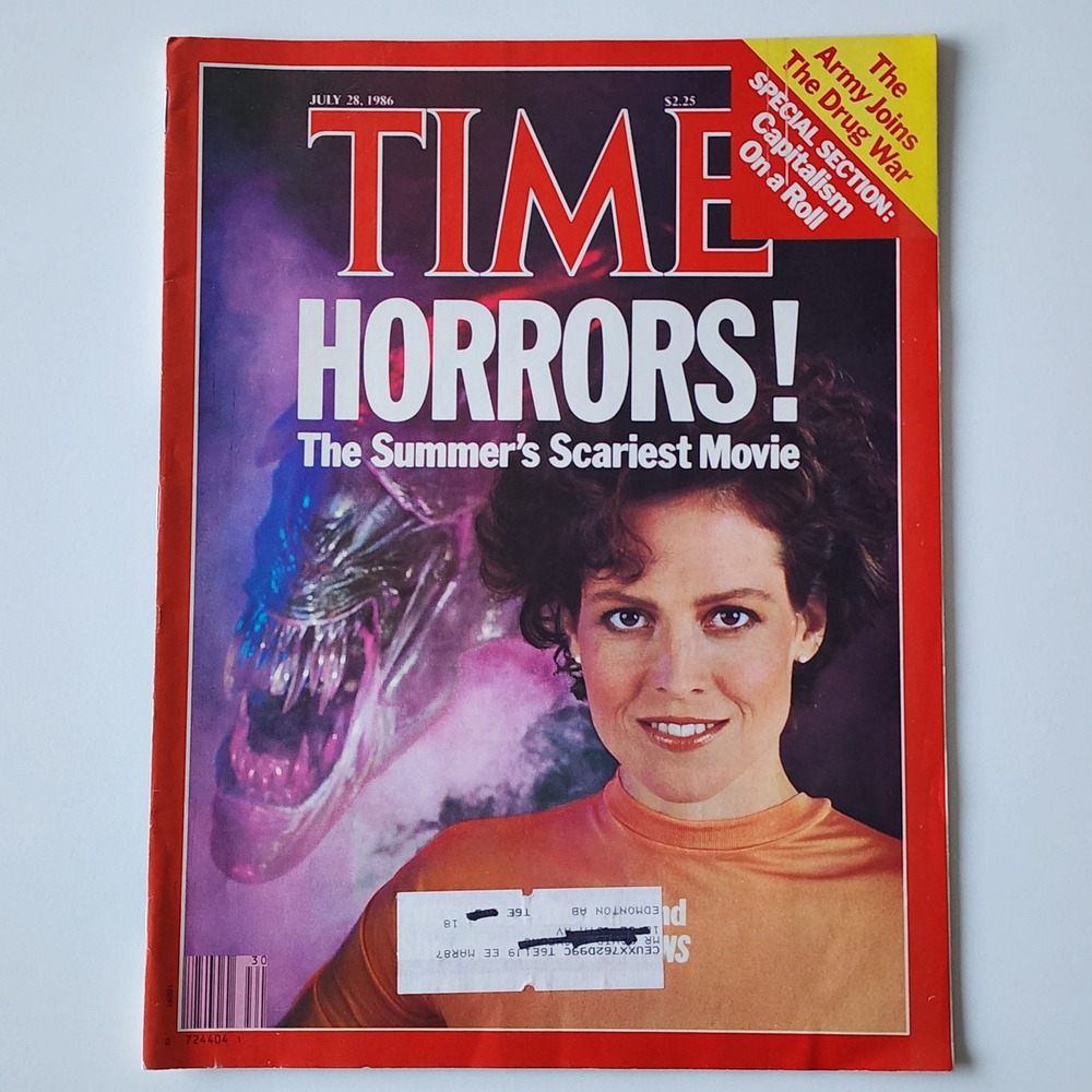 TIME Magazine Aliens Sigourney Weaver July 28 1986 Horrors Sci-Fi Movie‎ Vintage